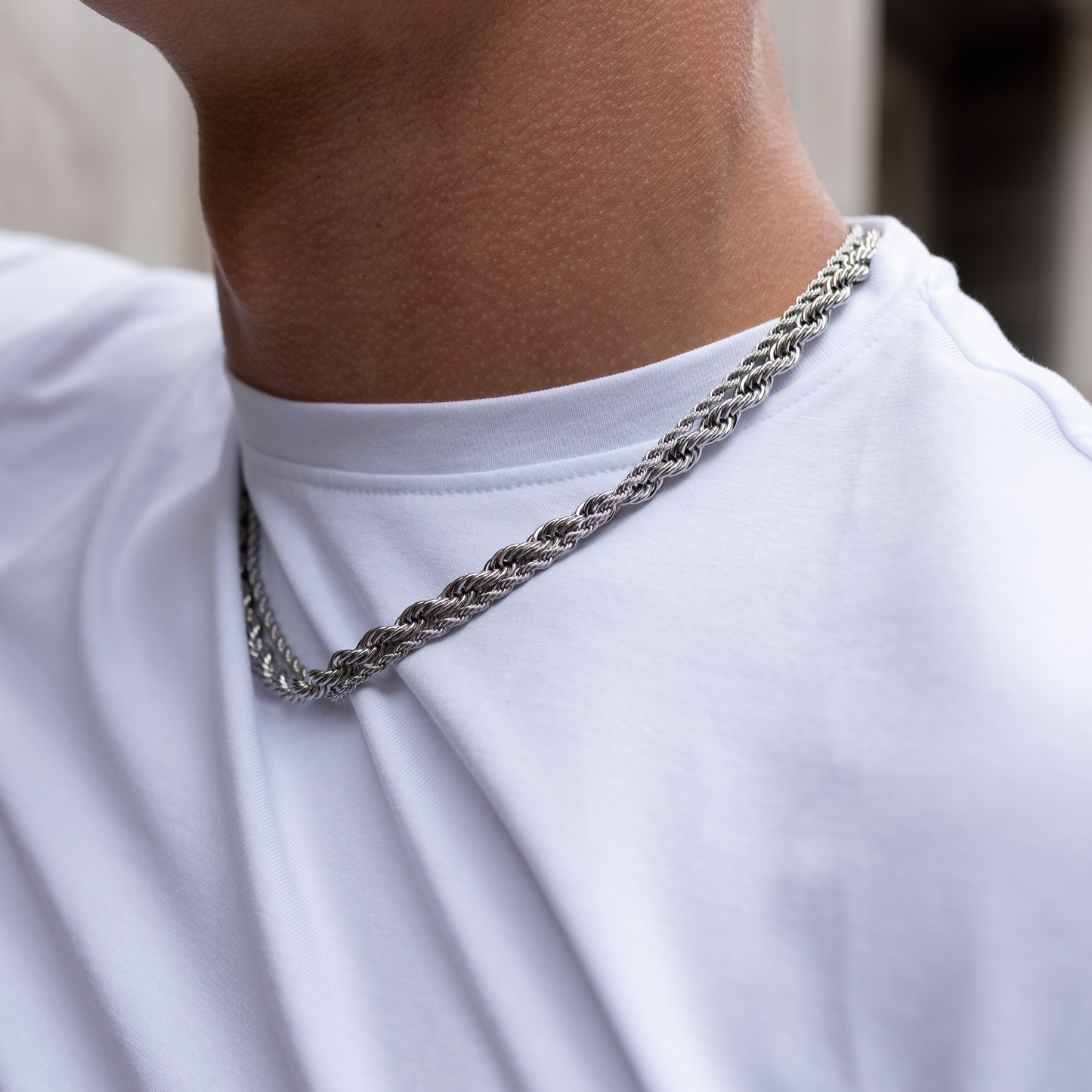 Chaîne Corde Argent 6MM