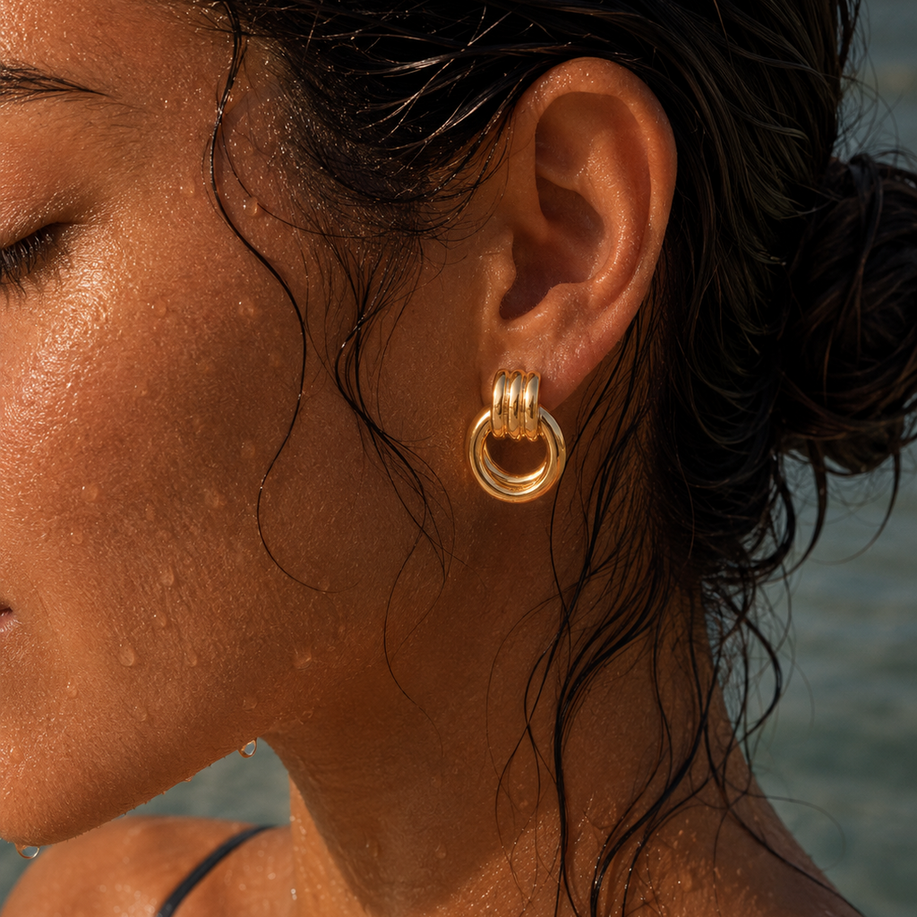 Double Hoops Gold