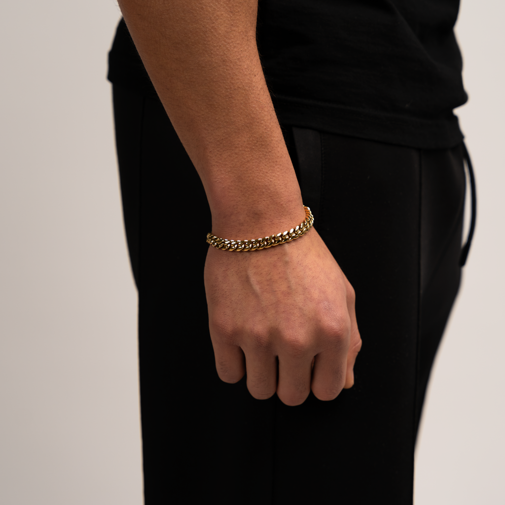 Cuban Link Pulsera Dorada 8MM


