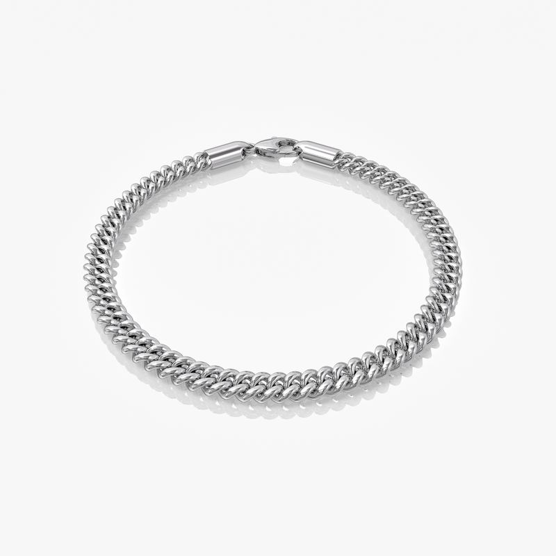 Cuban Link Armband Silverfärgad 5MM
