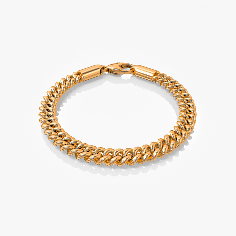 Cuban Link Armband Guldfärgad 8MM
