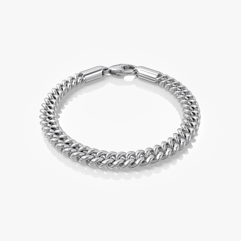 Cuban Link Armband Silverfärgad 8MM
