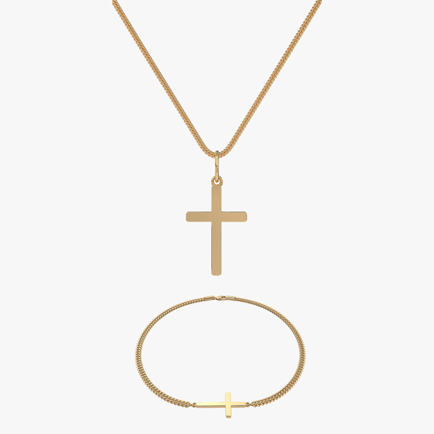 Bundle - Cross Gold 2MM