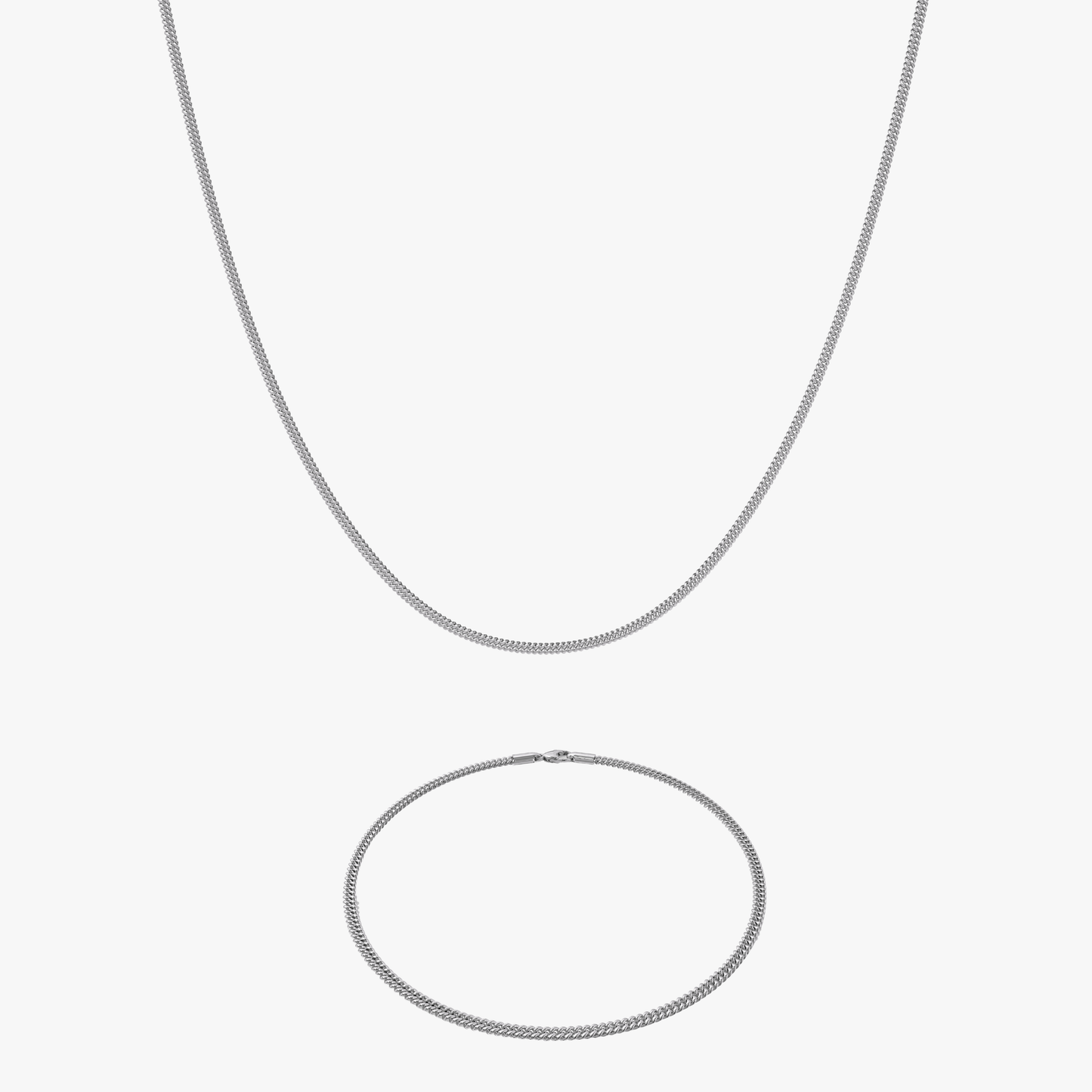 Set - Cuban Argento 2MM
