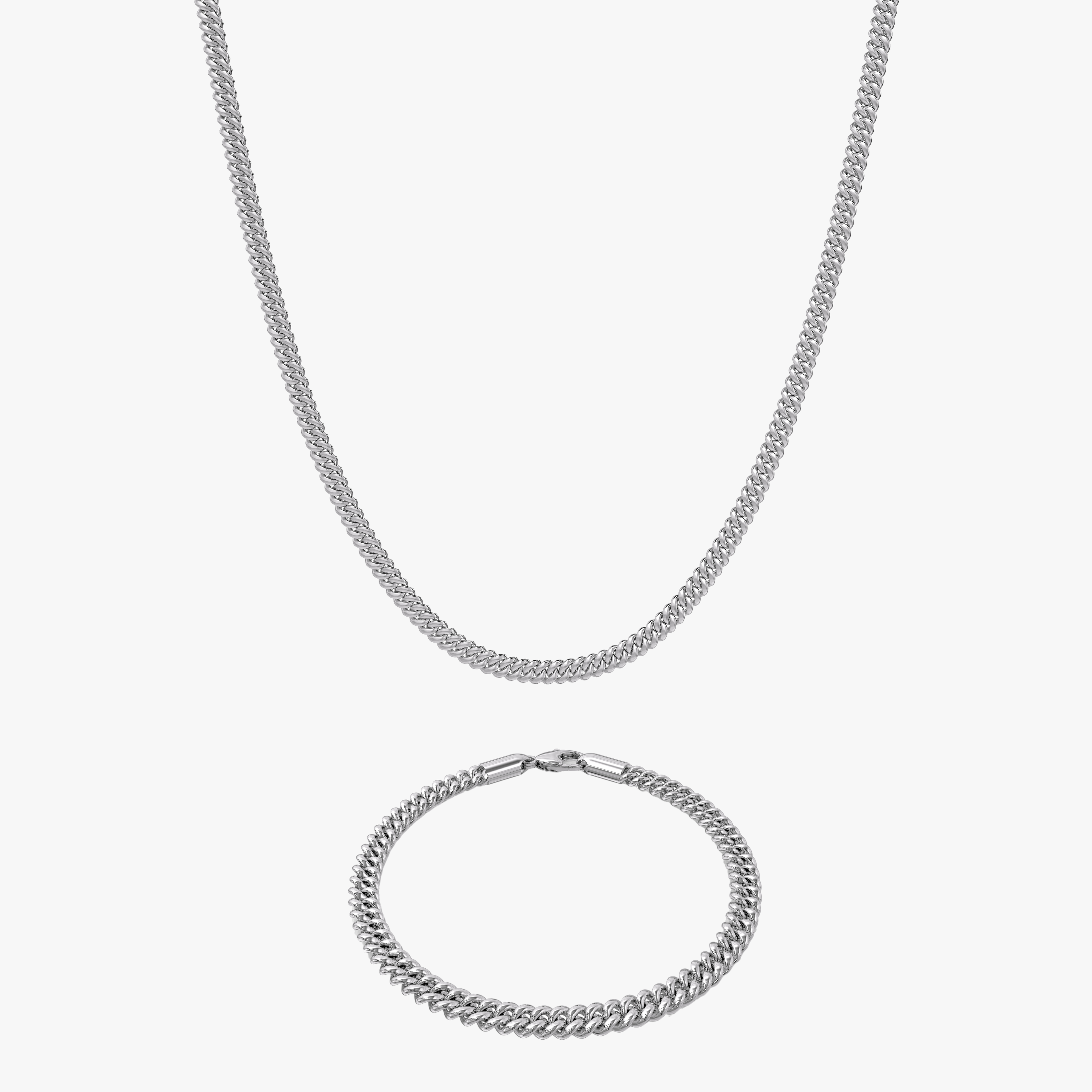 Pack - Chaîne Cuban & Bracelet Argent 5MM
