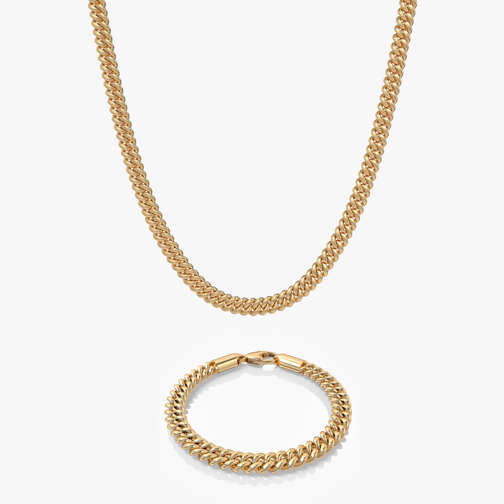 Sæt - Cuban Guld 8MM
