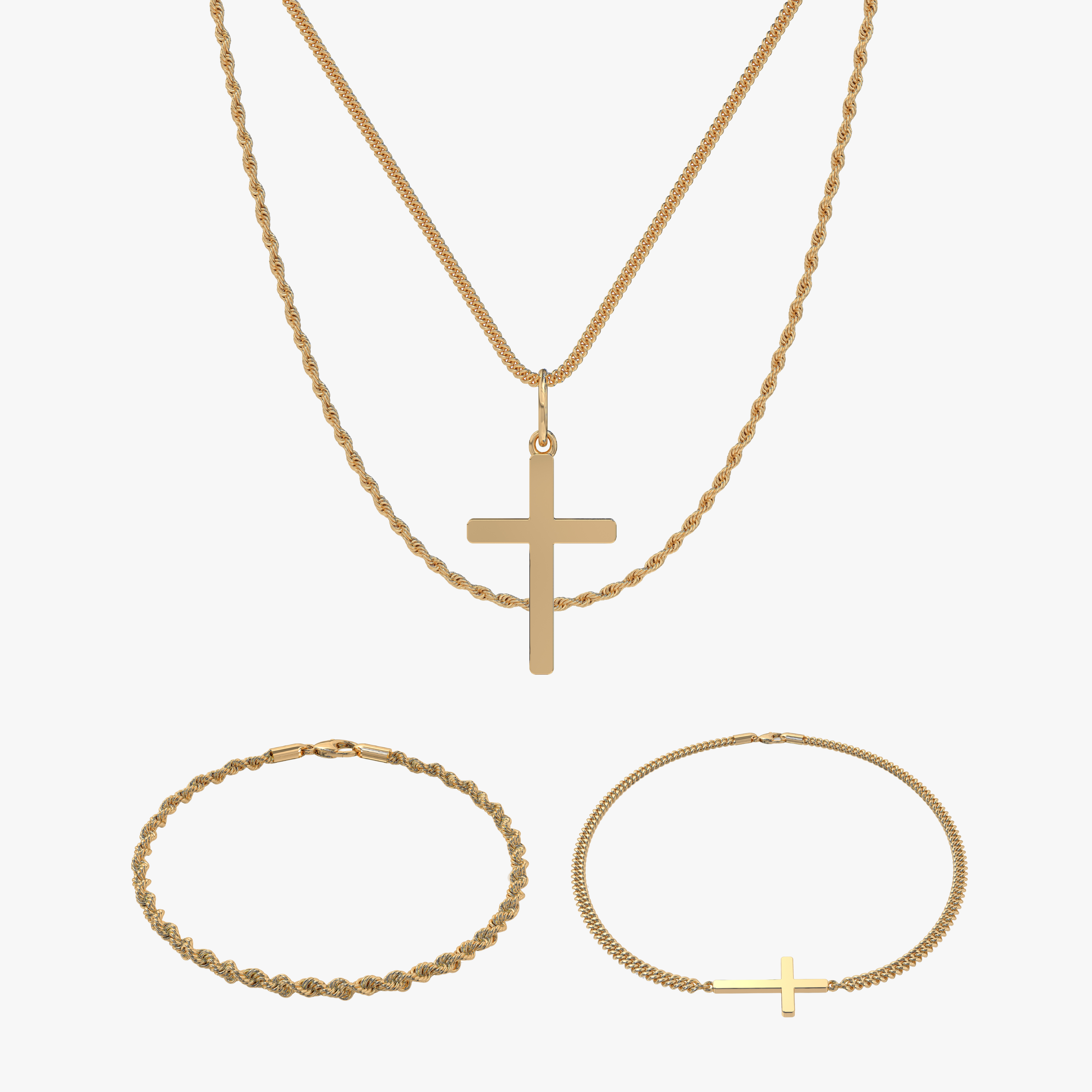 Cross x Rope Set - Gold