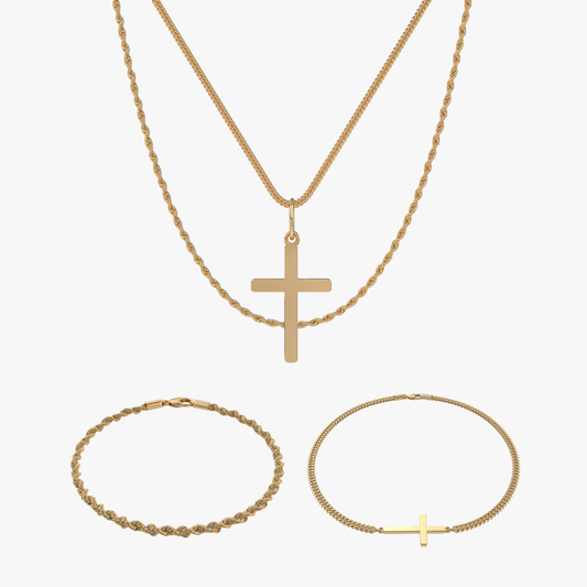 Cross x Rope Set - Gold