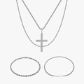 Cross x Rope Set Silver