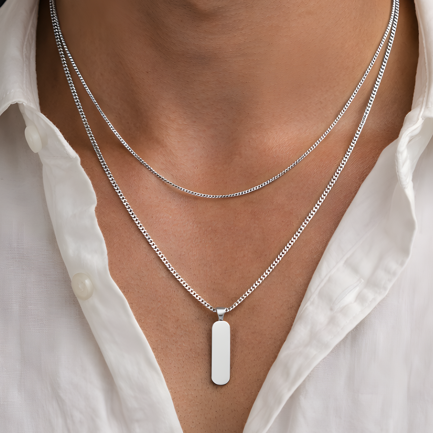 Minimal Pendant Set Silver