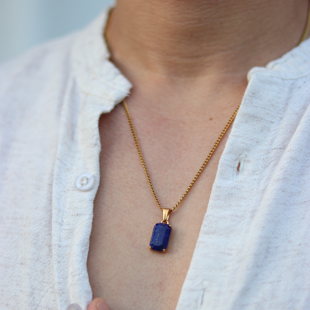 Void Lapis Pendant Gold