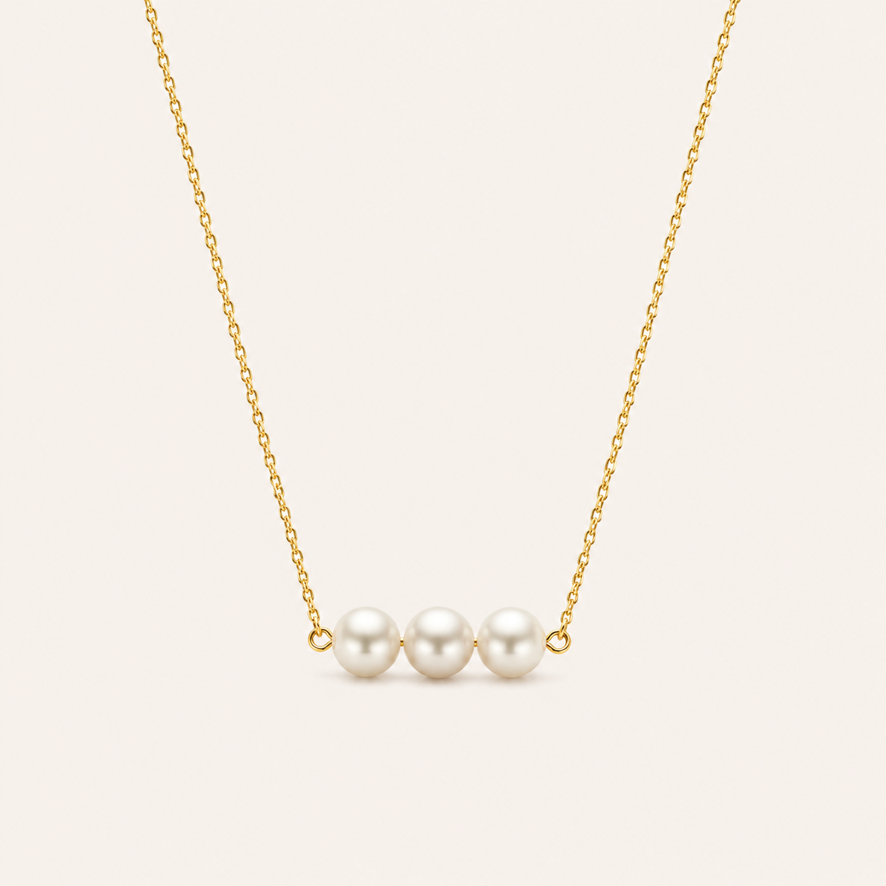 Pearl Trio Necklace Gold
