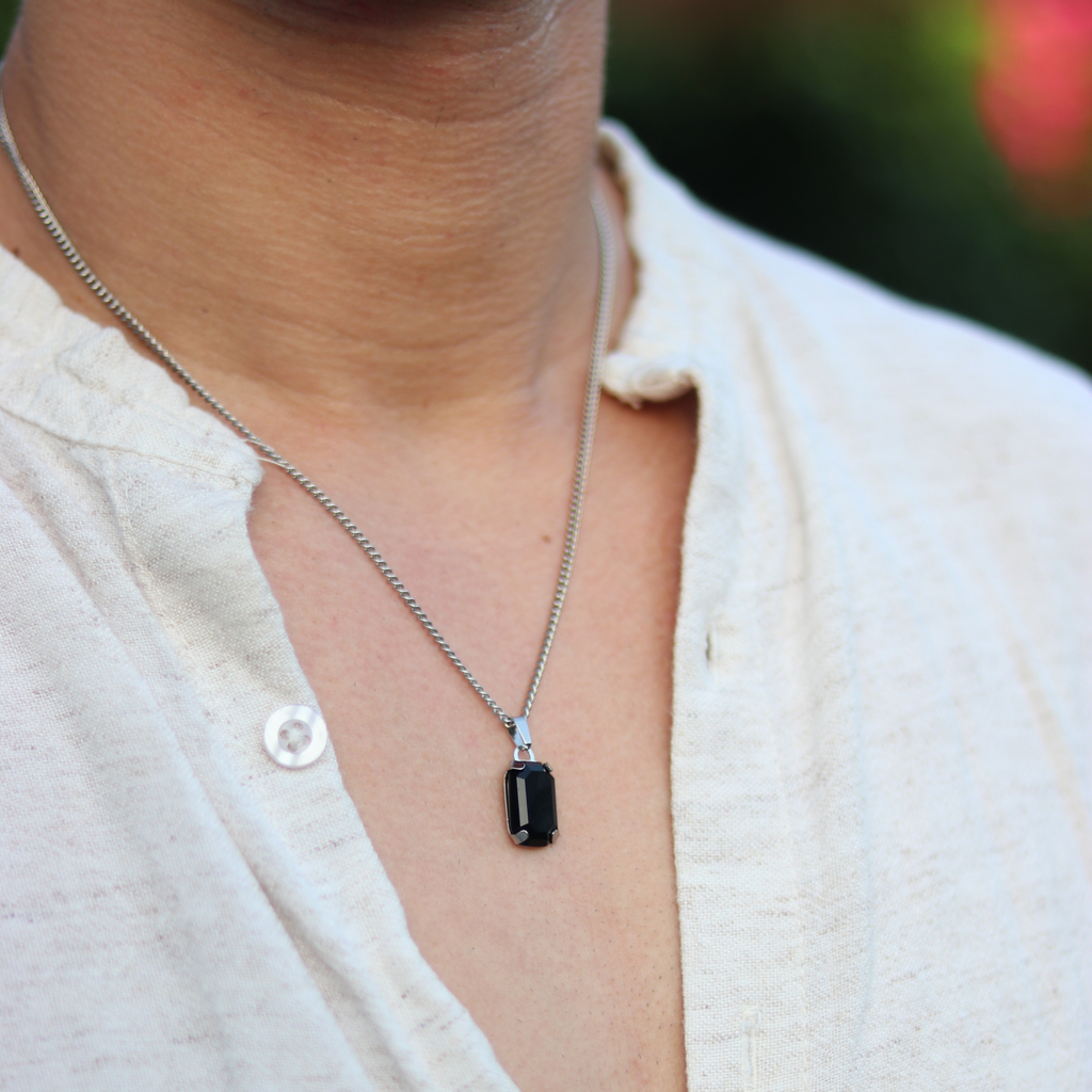 Void Onyx Pendant Silver