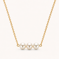Pearl Trio Necklace Gold