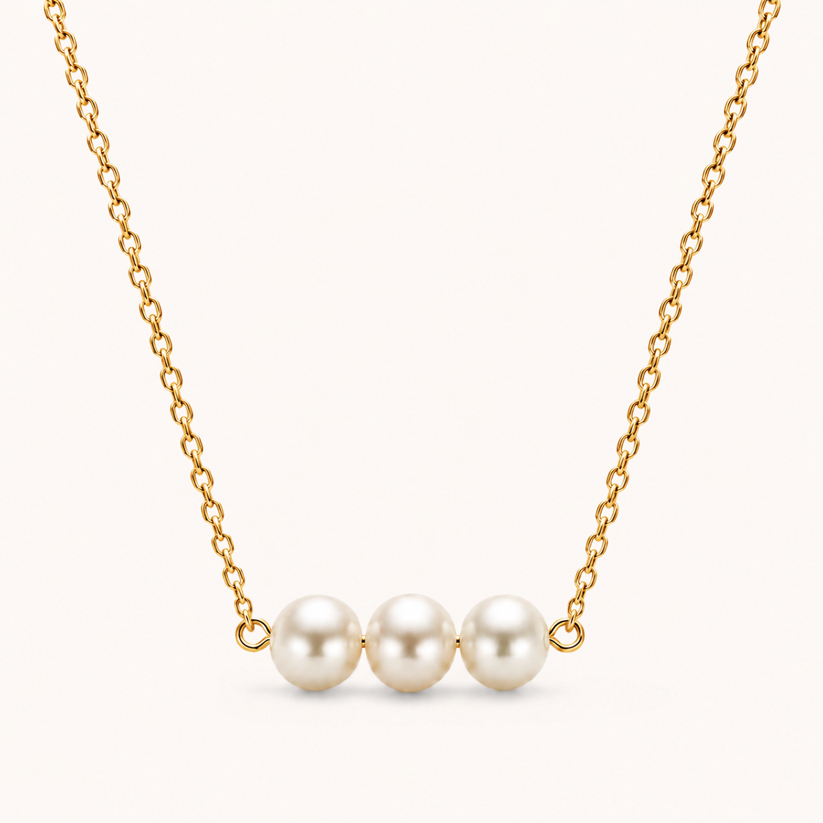 Pearl Trio Necklace Gold