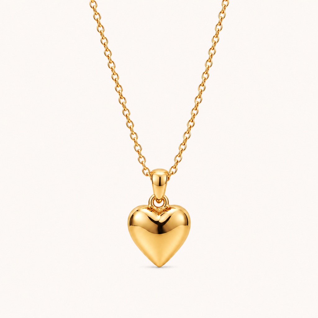 Heart Pendant Necklace Gold
