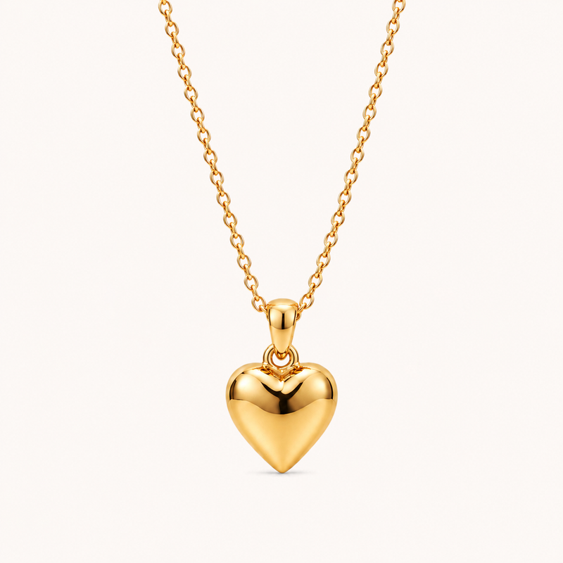 Heart Pendant Necklace Gold