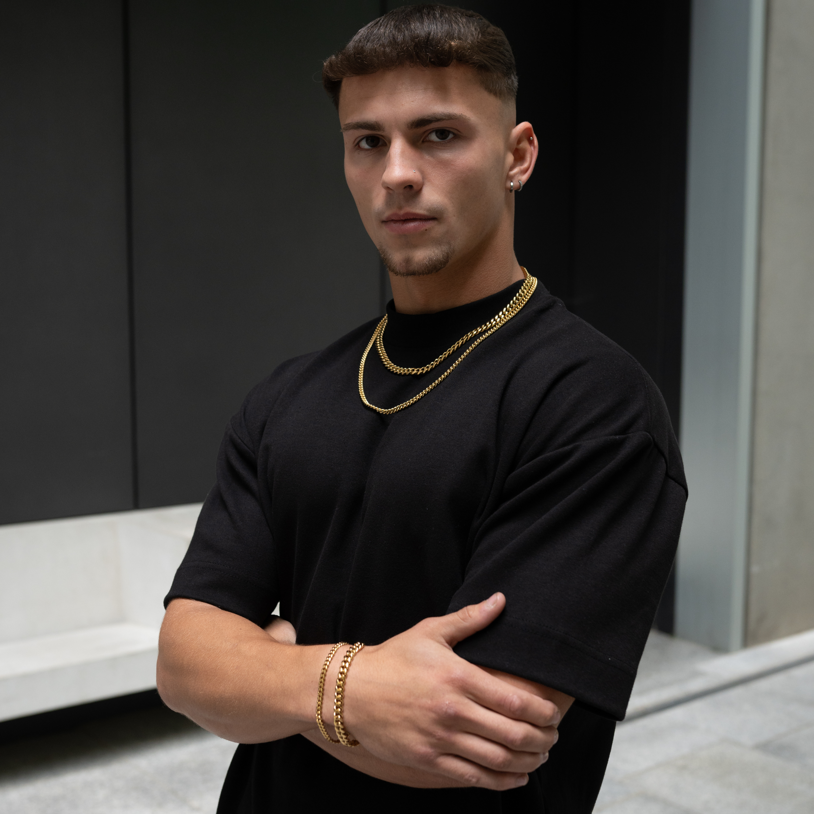 Sæt - Cuban Guld 5MM
