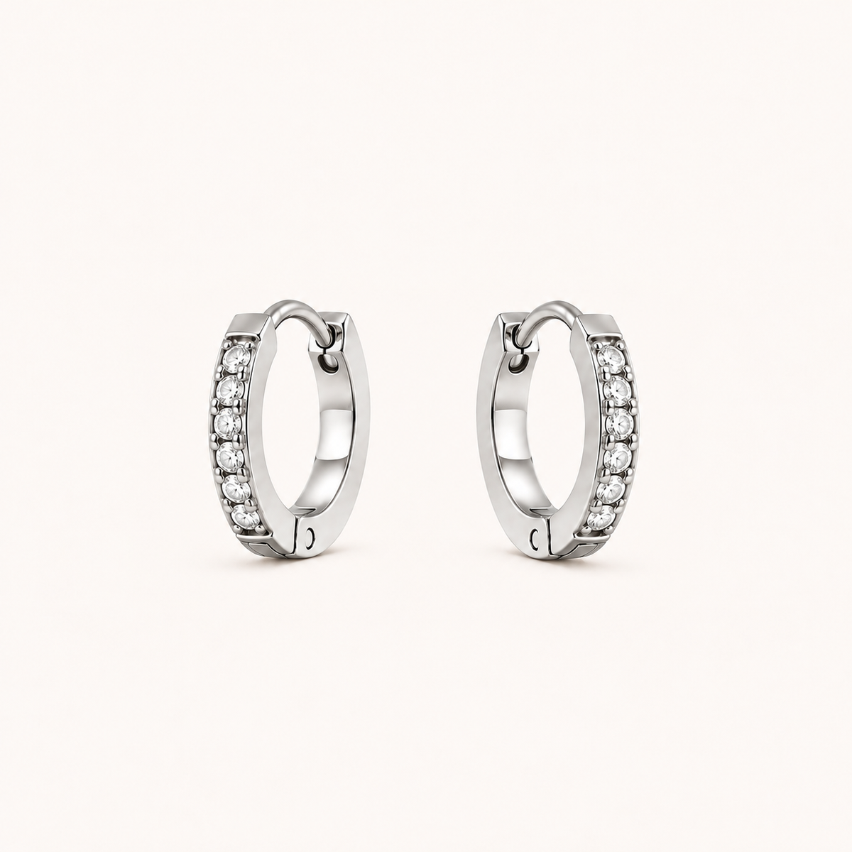 Pavé Huggies Silver