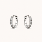Pavé Huggies Silver