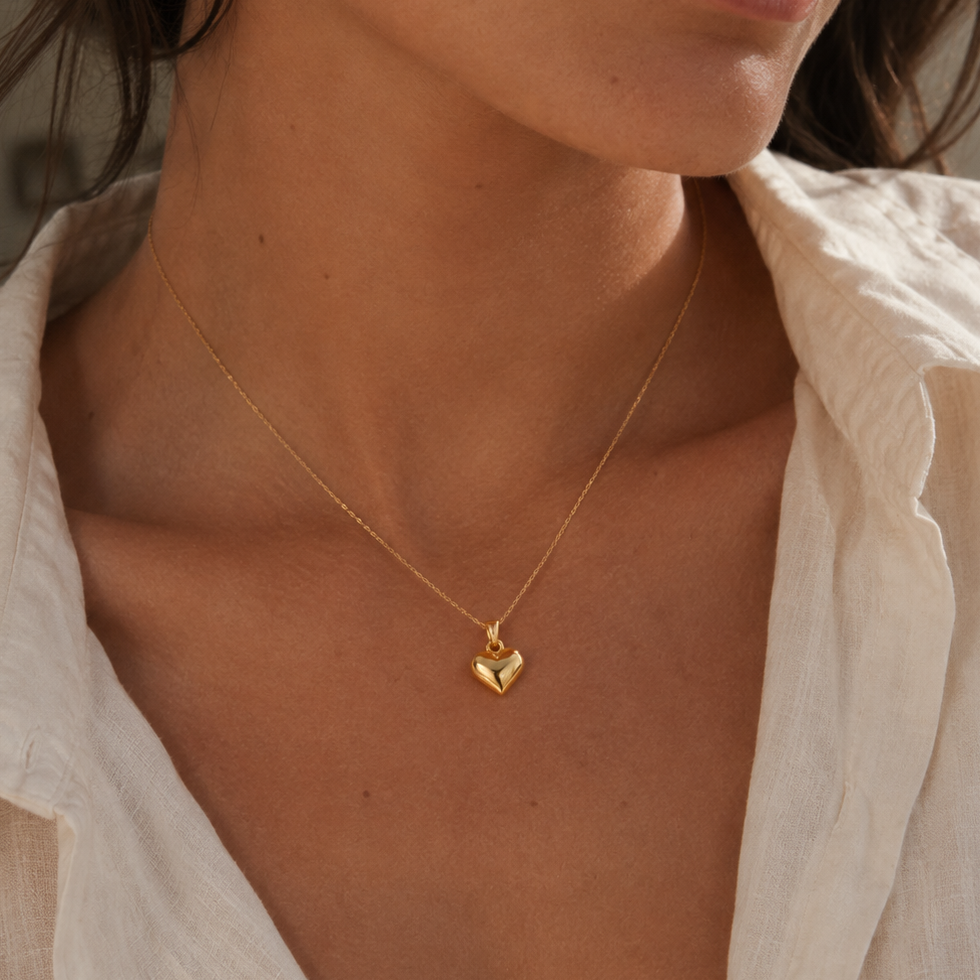 Heart Pendant Necklace Gold