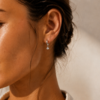 Diamond Drop Earrings Silver