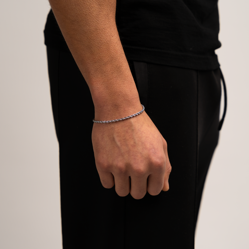Rope Pulsera Plateada 3MM
