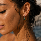 Emerald Drop Earrings Silver