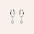 Diamond Drop Earrings Silver