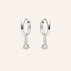 Diamond Drop Earrings Silver