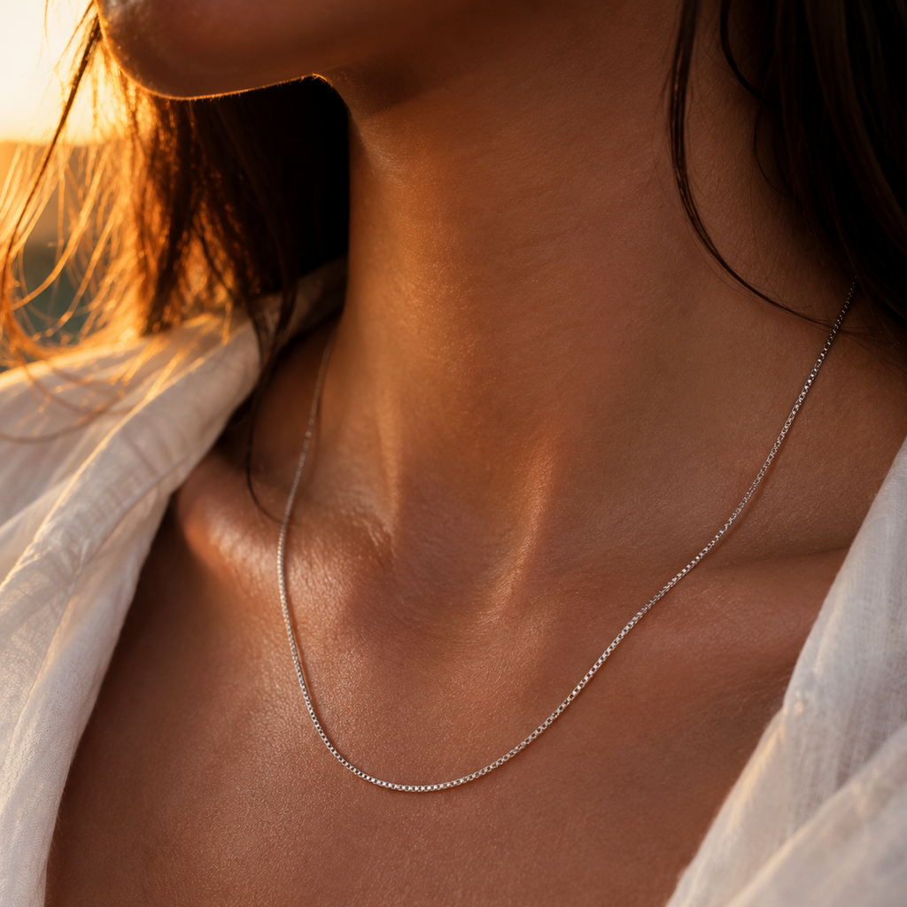 Box Necklace Silver