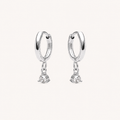 Diamond Drop Earrings Silver