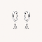 Diamond Drop Earrings Silver
