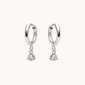 Diamond Drop Earrings Silver