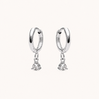 Diamond Drop Earrings Silver