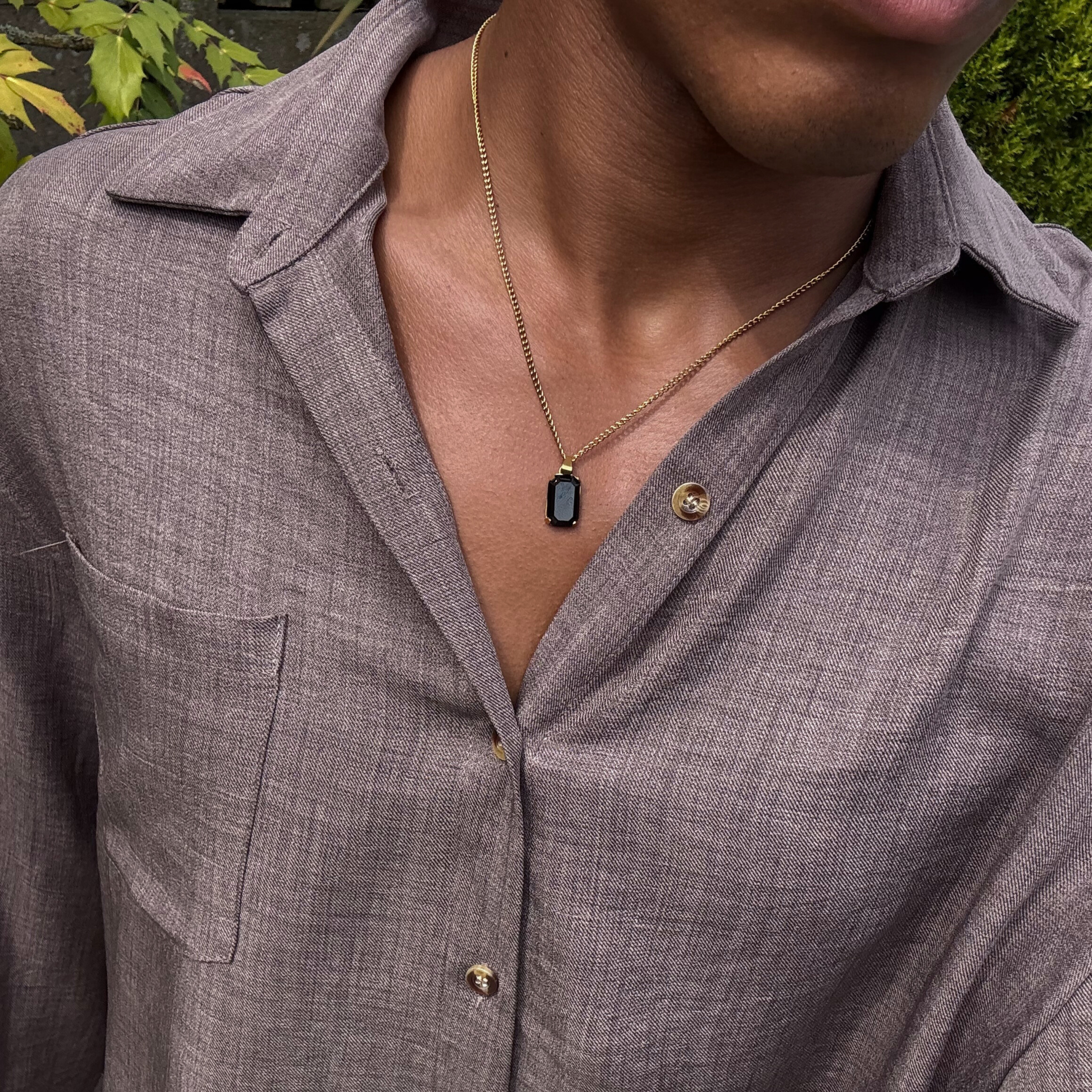 Void Onyx Pendant Gold