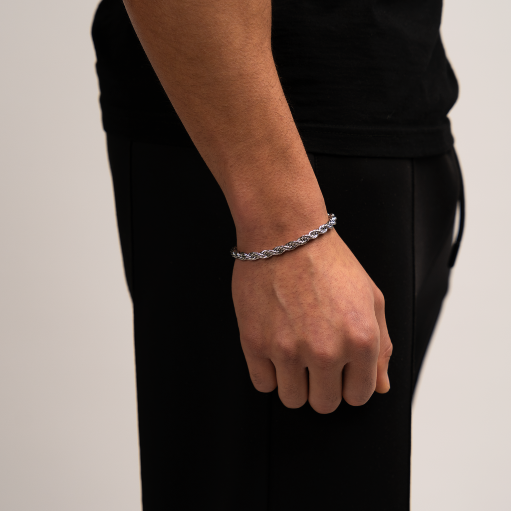 Rope Armbånd Sølv 6MM
