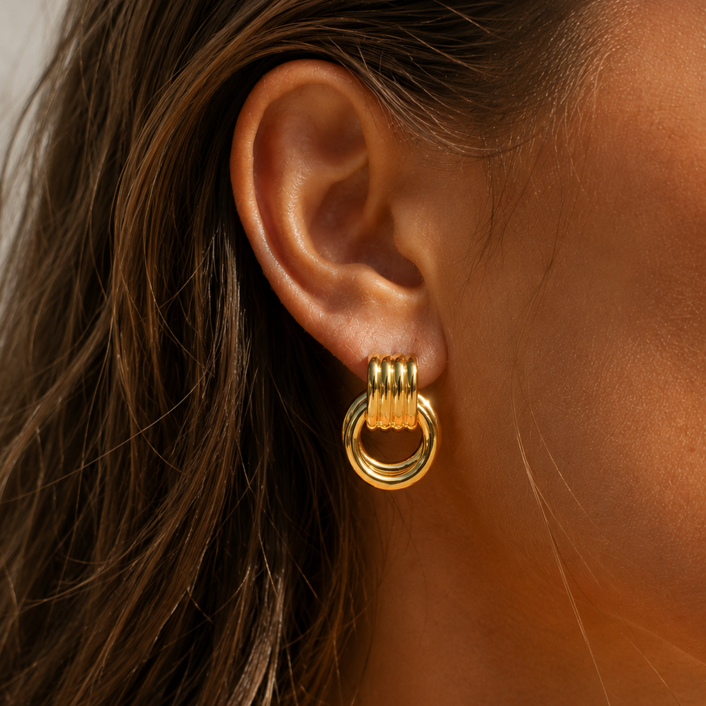 Double Hoops Gold