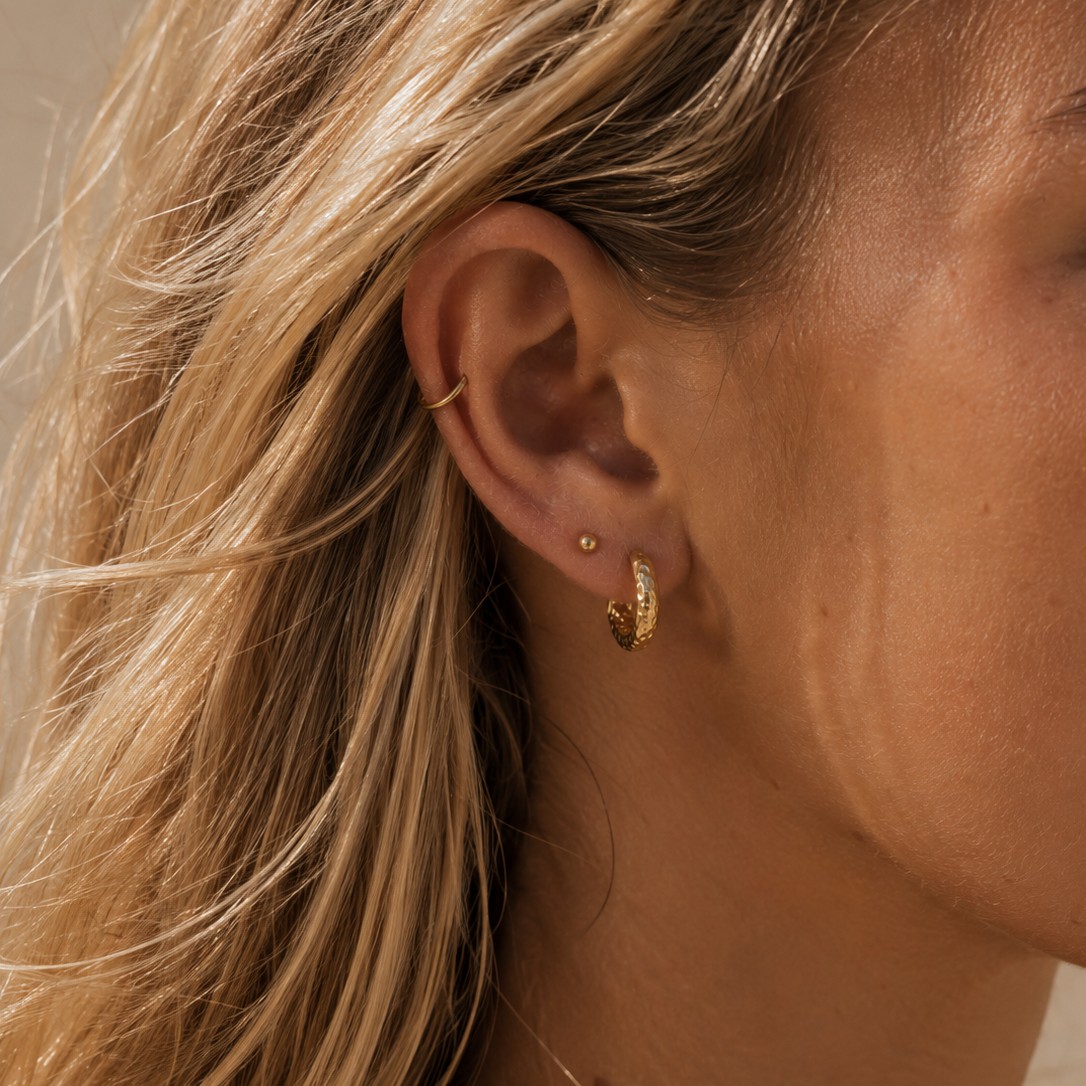 Hammered Hoops Gold