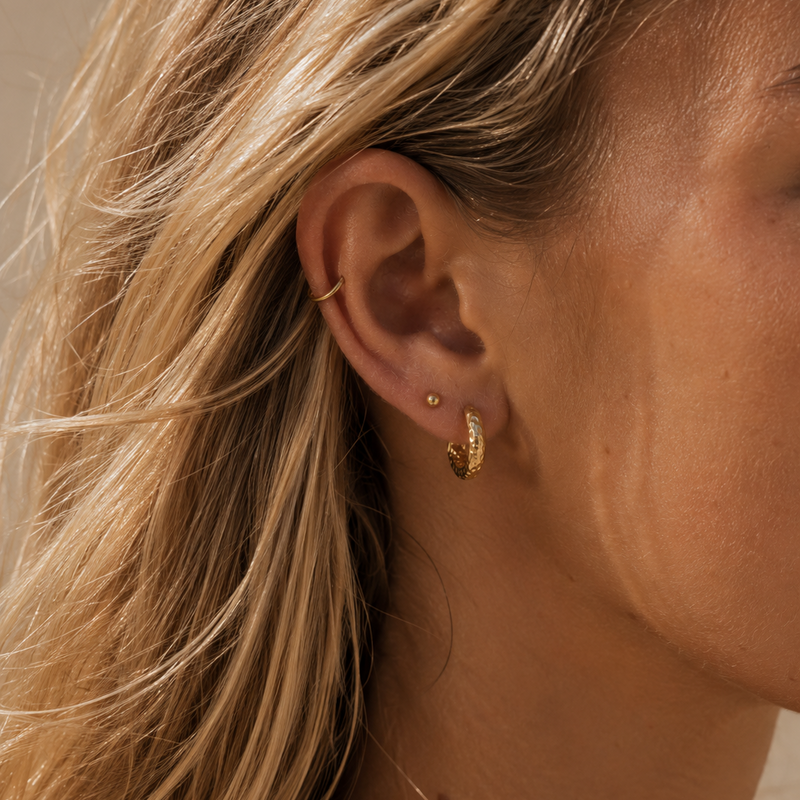 Hammered Hoops Gold