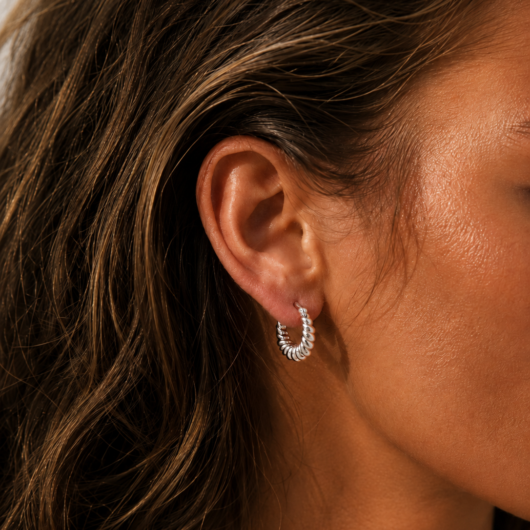 Croissant Hoops Silver