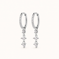 Crystal Drop Earrings Silver