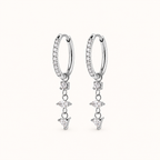 Crystal Drop Earrings Silver