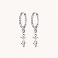 Crystal Drop Earrings Silver
