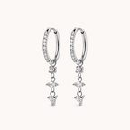 Crystal Drop Earrings Silver
