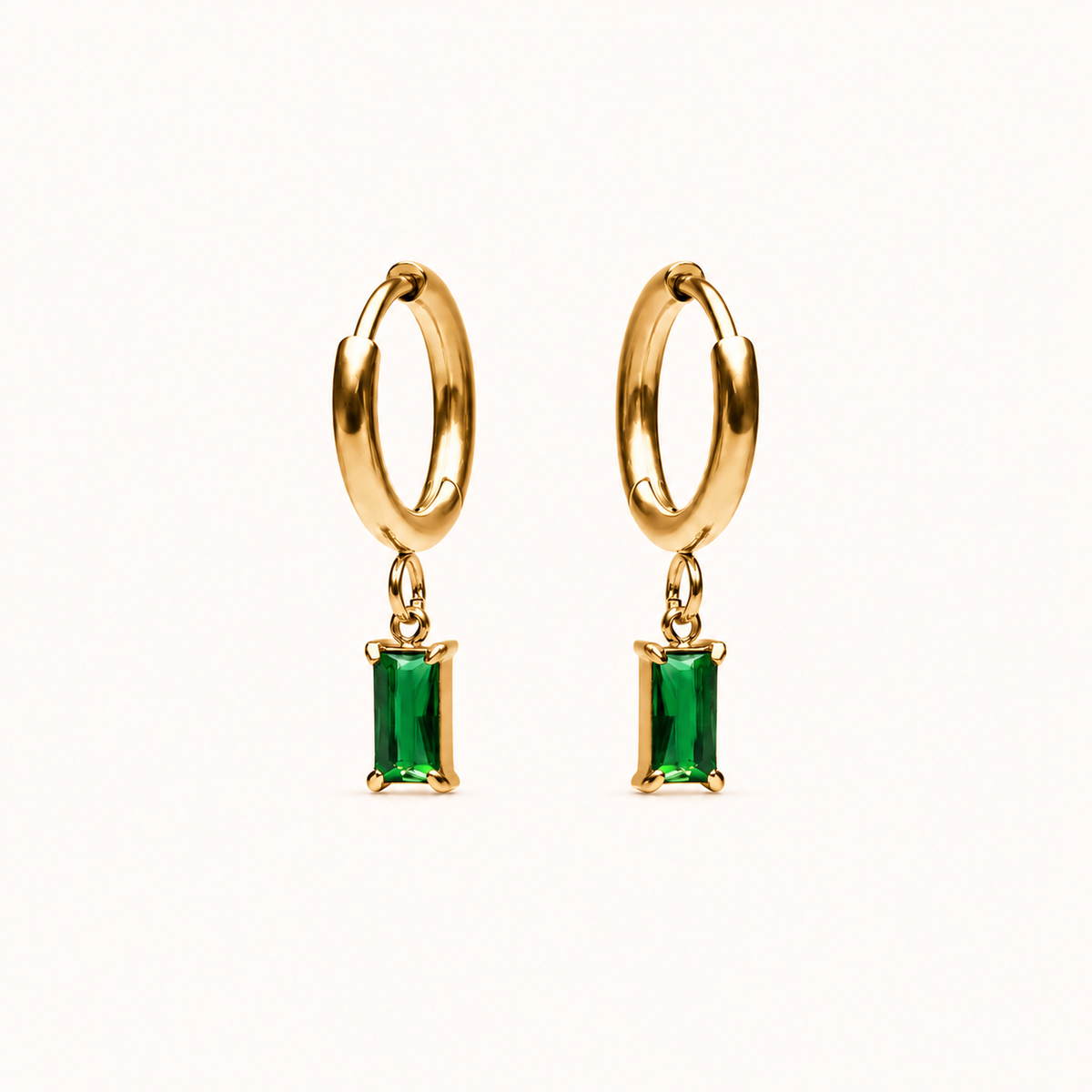 Emerald Drop Earrings Gold