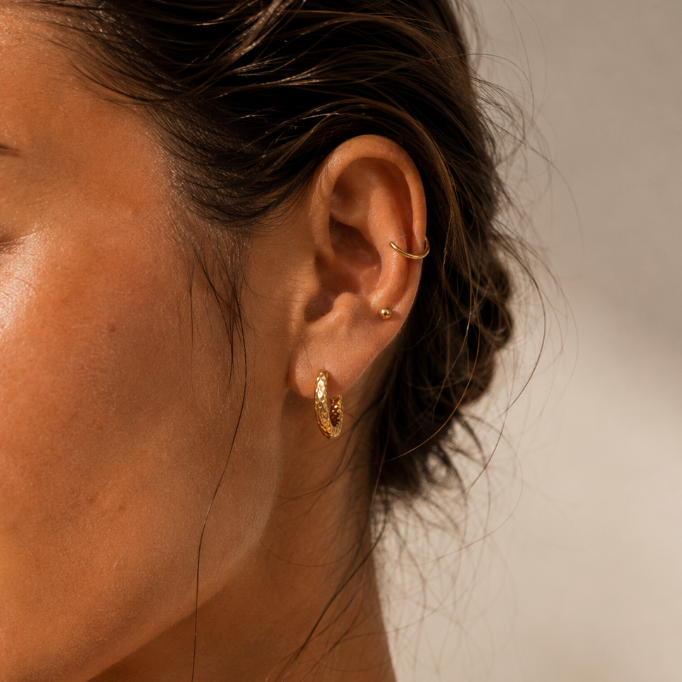 Hammered Hoops Gold
