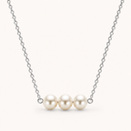 Pearl Trio Necklace Silver
