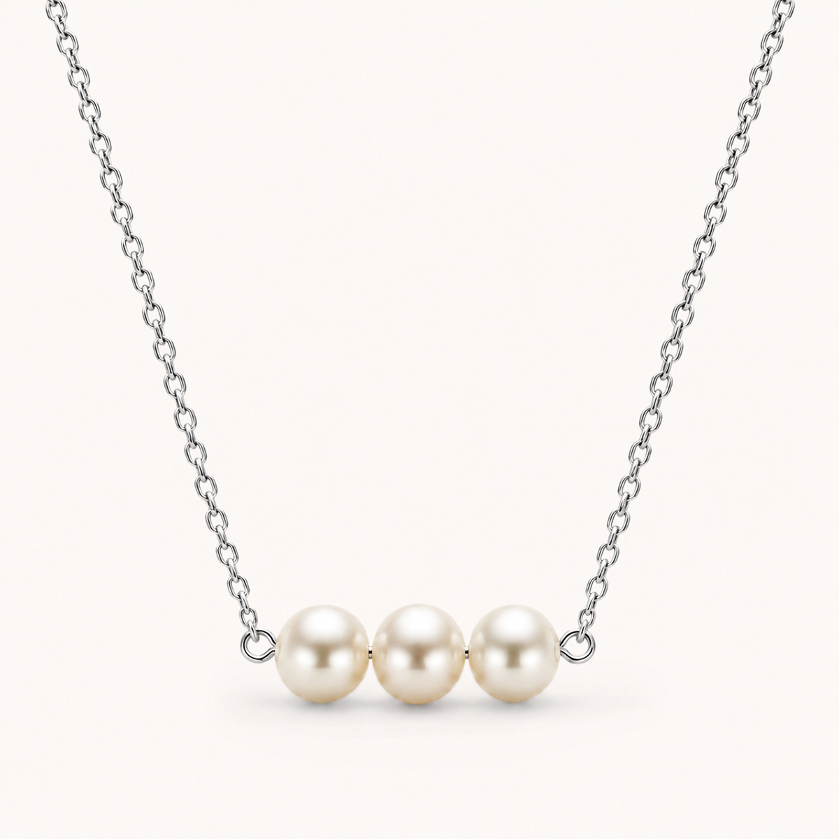 Pearl Trio Necklace Silver