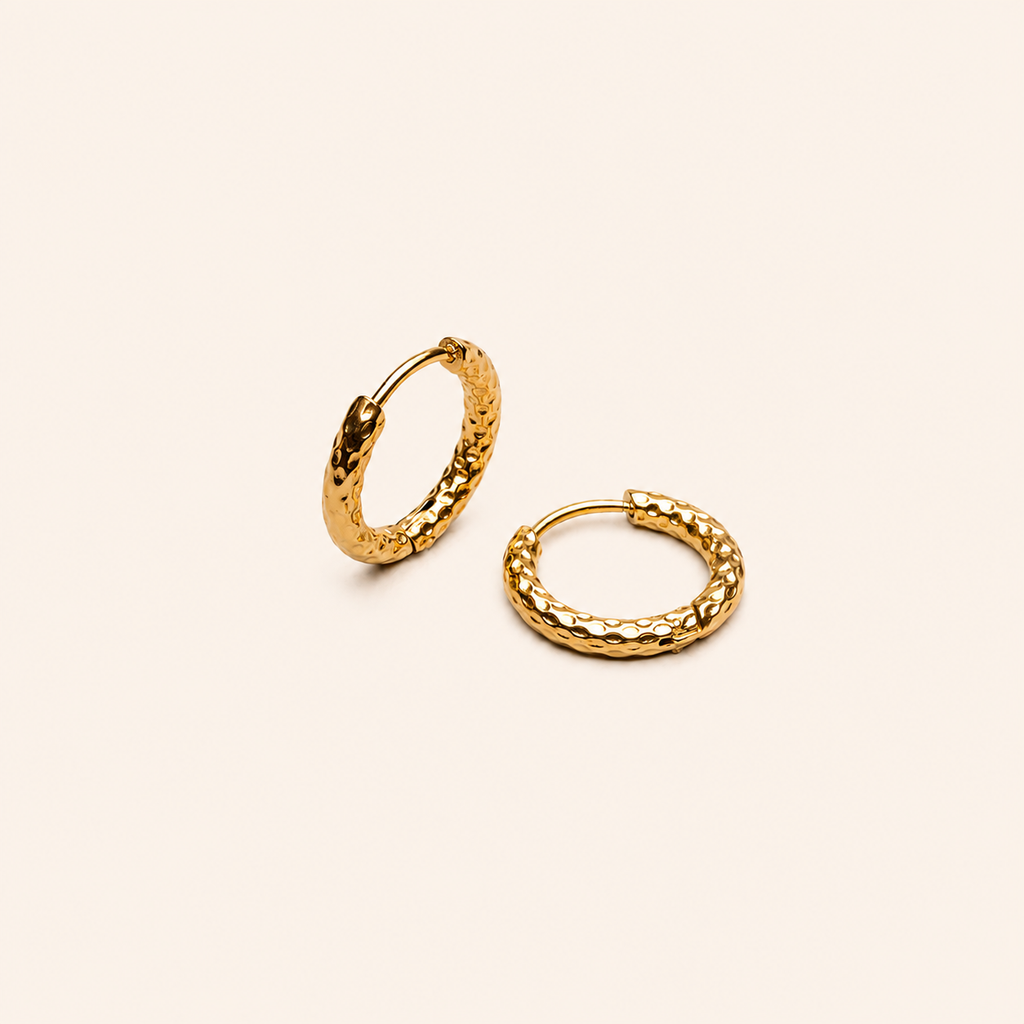 Hammered Hoops Gold